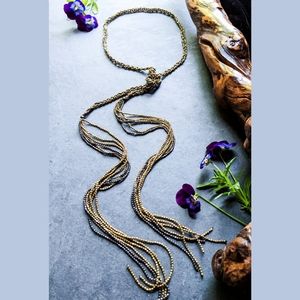 NWT Baizaar Multicolor Extra Long Braided Open Strand Necklace